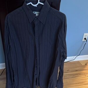 Men's Navy Pinstripe Casual Shirt